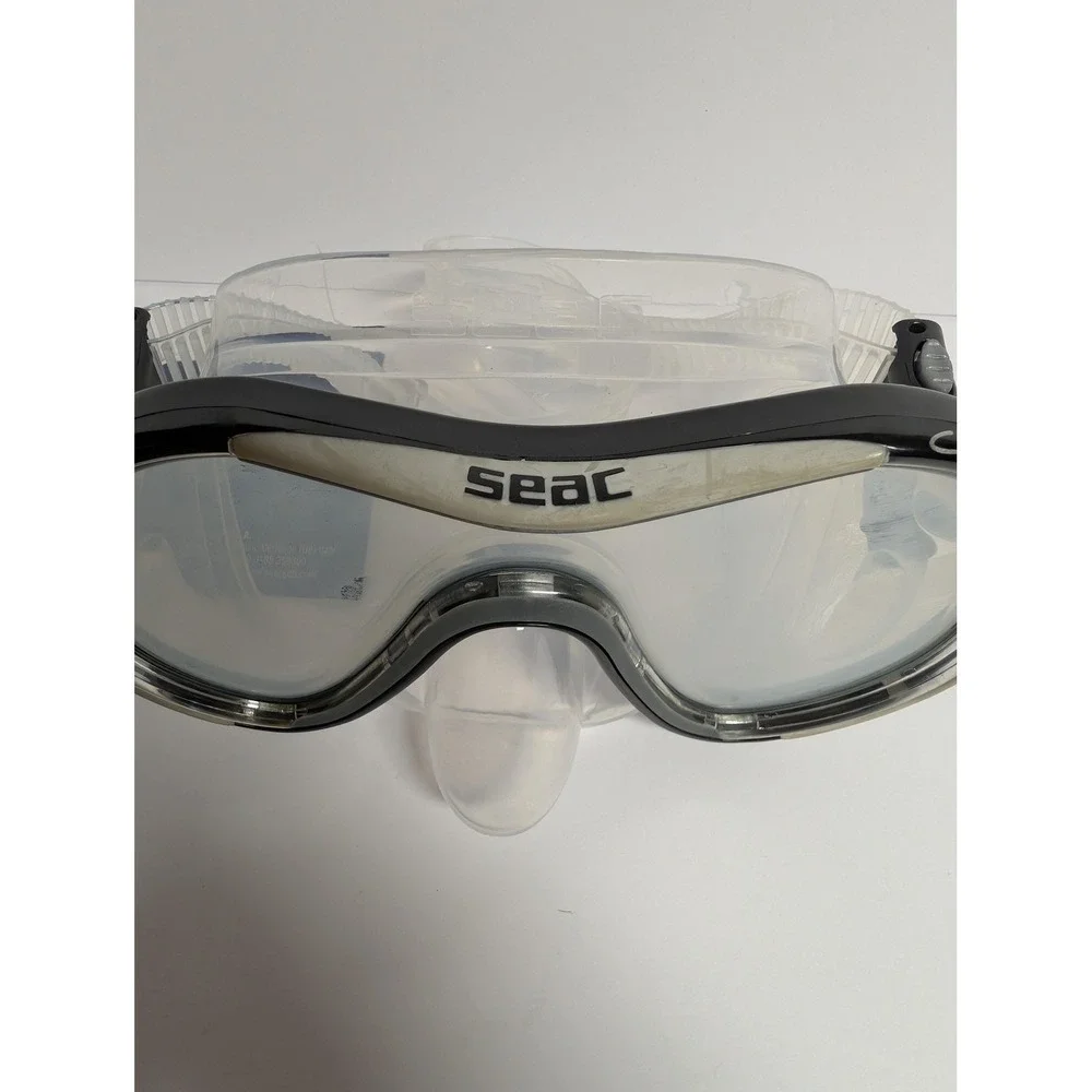 SEAC Charm Diving Mask Black Tempered Glass Silicone Strap Adult Snorkel Swim